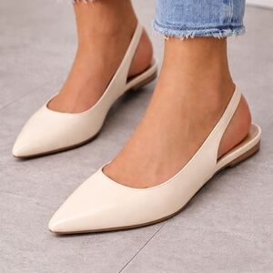 ASOS Cream Pointed Toe Flats